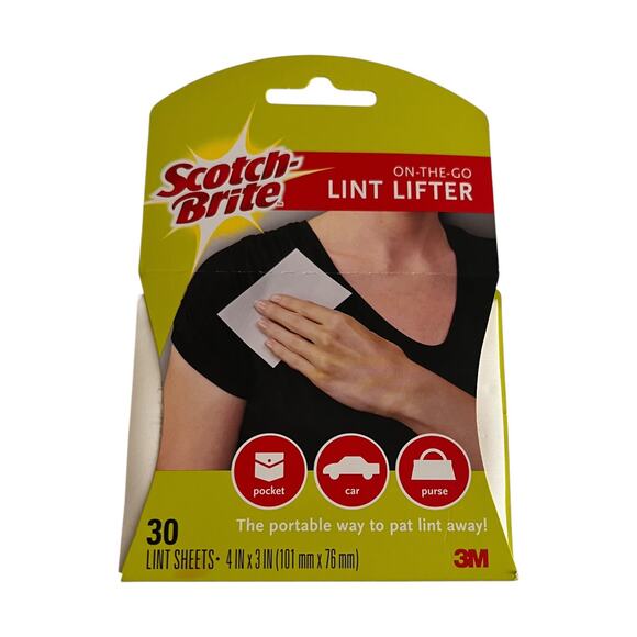 Scotch Brite Lint Lifter 30 Individual Portable Lint Removal Sheets Discontinued - Picture 4 of 4